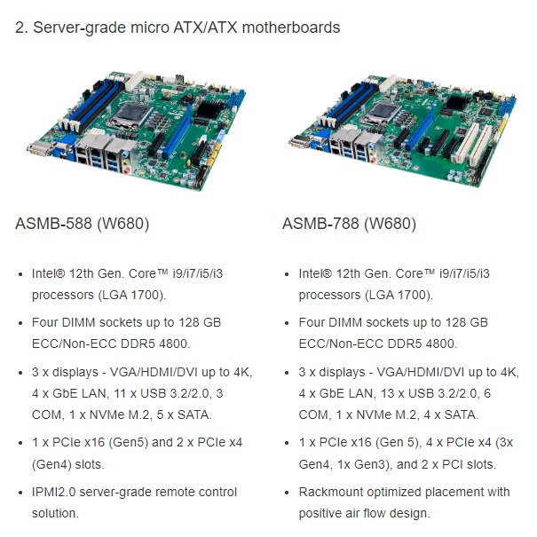 Server-grade micro ATXATX motherboards